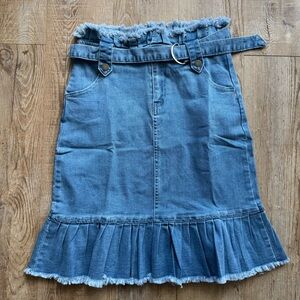 NWT Denim Ruffle Hem Skirt by Hayden LA